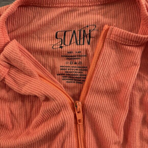 Scainf Baby Boy Unisex Bamboo 3/6mo Zipper Sleeper Outfit Pajama Orange Pumpkin - Picture 5 of 6